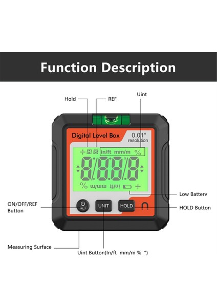 Dijital Protraktör Inklinometre Seviye Açı Ölçer Ölçüm Açısı Ölçme Ölçer 90 Derece Dijital Ekran Inklinometre (Yurt Dışından) indirimleri