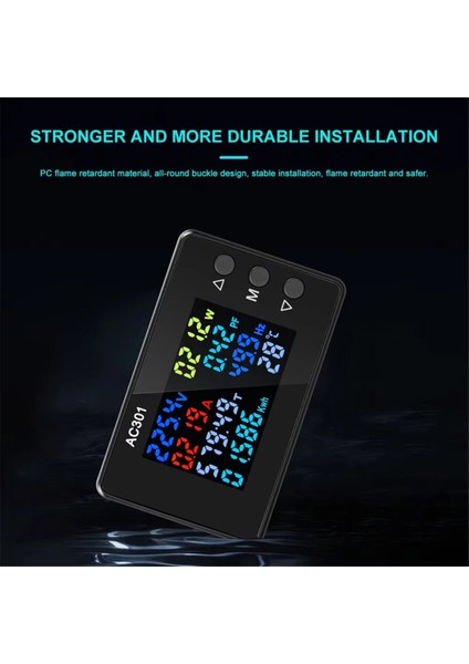 AC301 Dijital Voltmetre Ammetre Voltaj Frekansı Elektrik Ölçer Paneli Sıcaklık Güç Test Cihazı AC50-300V 100A Kapalı (Yurt Dışından) fırsatları