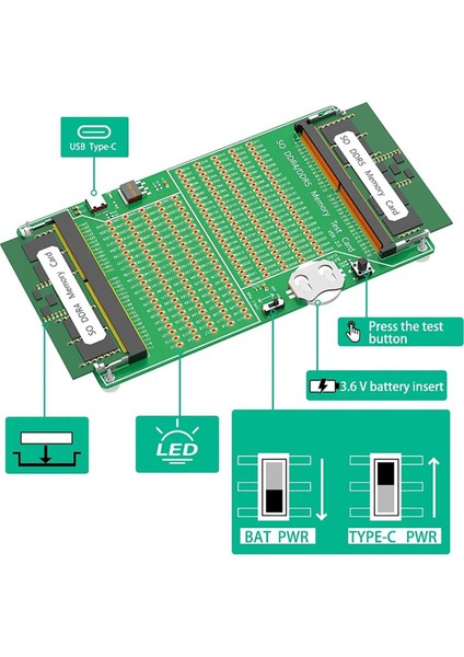 Yani Ddr4/5 Bellek Test Cihazı Dizüstü Bilgisayar Bellek Testi Teşhis Adaptörü Pcb Devre Testi Aracı Bellek Test Merkezi (Yurt Dışından) fiyatları