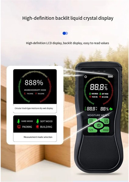 Tahribatsız Ahşap Nem Ölçer Zemin Duvar Nem Dedektörü Ahşap Nem Içerik Test Cihazı (Yurt Dışından) fiyatları