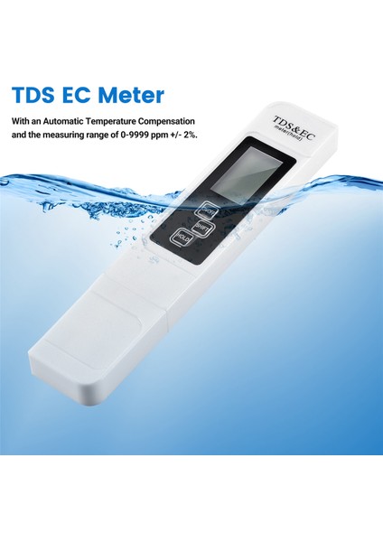 Tds Ec Metre Dijital Su Kalitesi Test Cihazı 0-9999 Ppm Ölçüm Aralığı Su Saflığı Sıcaklık Ölçer Test Cihazı (Yurt Dışından) indirimleri