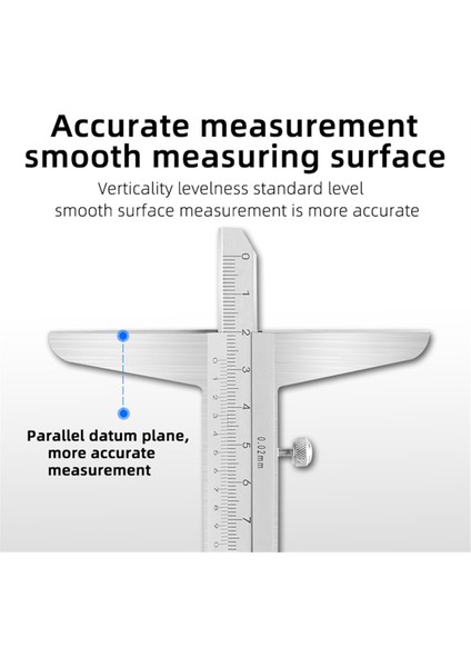 Derinlik Gauge Vernier Caliper Metal Kaliperler Ahşap Işleme Aletleri Kalibre Ölçüm Aracı Çelik Göstergeler Derinlik Ölçümü 200MM (Yurt Dışından) fırsatları