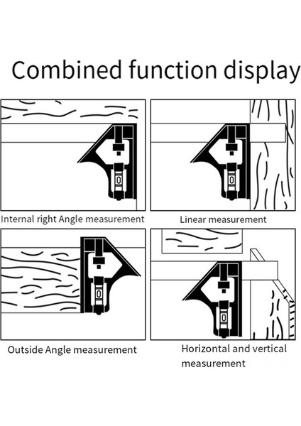 200MM Çok Fonksiyonlu Kombine Kare Cetvel Hareketli 45 Derecelik Sağ Açılı Koltuk Değneği Ölçüm Aracı (Yurt Dışından) fiyatları
