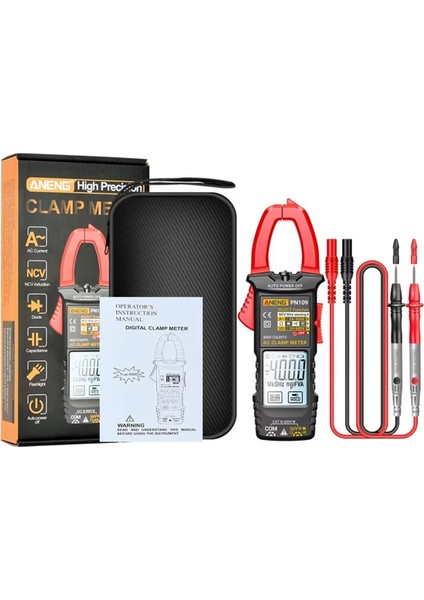 Aneng PN109 Akıllı Kelepçe Ölçer Multimetre Dijital 4000 Sayım 600A Yüksek Akım Temassız Voltaj Test Cihazı Ncv Kapasitans Araçları A (Yurt Dışından)