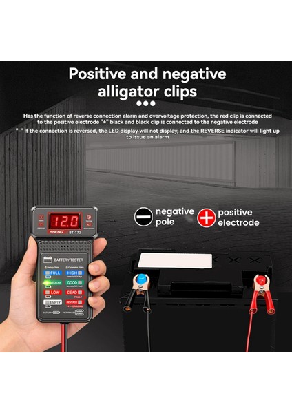 Aneng BT-172 12V Pil Testerouto Onarım Endüstrisi Tespit Araba Pil Denkleştiricisi Teşhis Aracı Için LED Ters Ekran (Yurt Dışından) modelleri