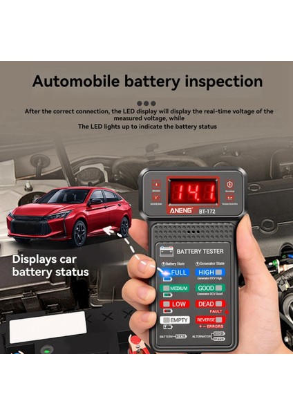 Aneng BT-172 12V Pil Testerouto Onarım Endüstrisi Tespit Araba Pil Denkleştiricisi Teşhis Aracı Için LED Ters Ekran (Yurt Dışından) indirimleri