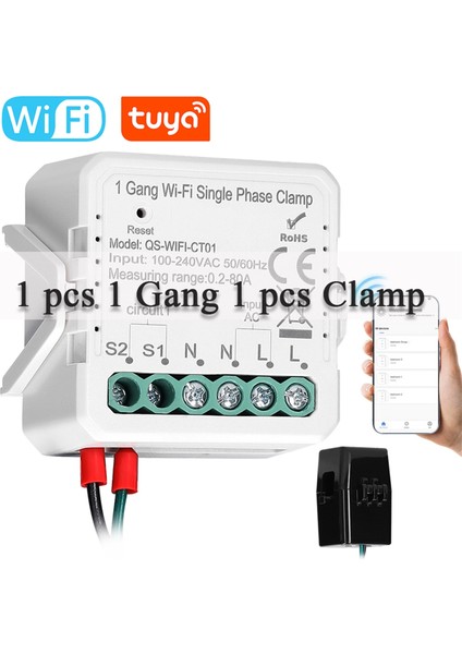 Tuya Wifi 1 Gang 80A Tek Faz Kelepçe Güneş Pv Çift Yönlü Iki Yönlü Enerji Ölçer Uygulama Kontrolü (Yurt Dışından) indirimleri