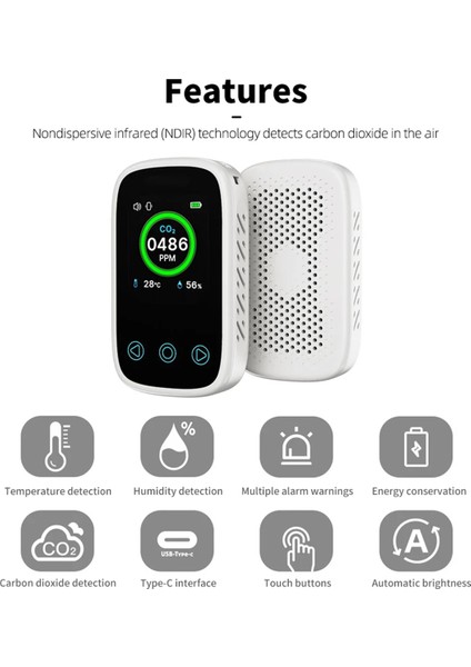 3 Arada 1 Hava Kalitesi Metre Co2 Sıcaklık Nem Test Cihazı LCD Ekran Ndır Sensör Karbon Dioksit Dedektörü Ses Alarmı (Yurt Dışından) indirimleri