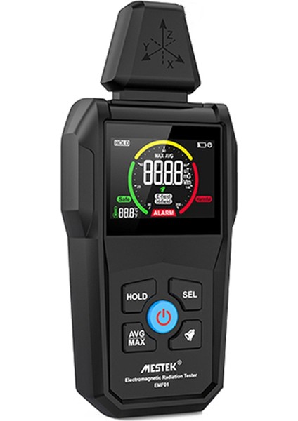 Mestek Taşınabilir Elektromanyetik Radyasyon Dedektörü Ev Sıcaklığı Nem Test Cihazı Dijital Renk Ekran Dedektörü (Yurt Dışından)