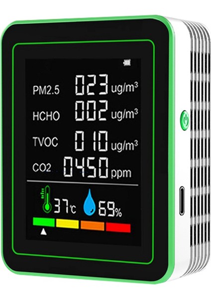 Toplam Akıllı Wifi Hava Kalitesi Sensörü Koruma Çok Fişli Koruyucu Co2/tvoc/hcho/pm2.5/sıcaklık/nem Beyaz (Yurt Dışından) indirimleri