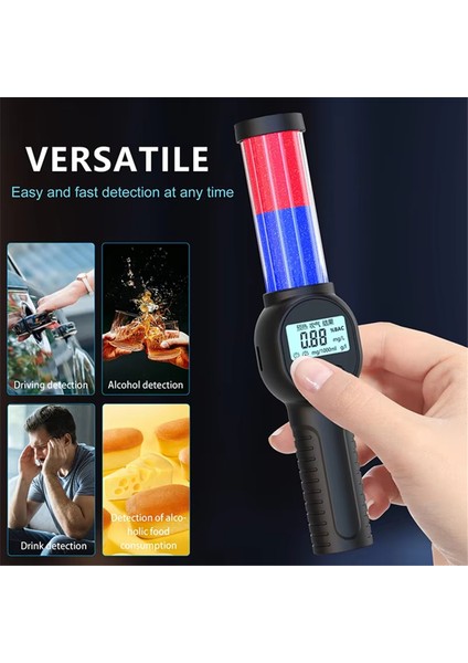 Elde Taşınır Dijital Breathalyzer Şarj Edilebilir LCD Ekran LED Temassız Alkol Dedektörü ile Profesyonel Alkol Test Cihazı (Yurt Dışından) fiyatları