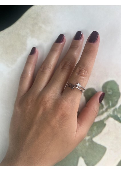 Gümüş Sarmal Yıldız Yüzük