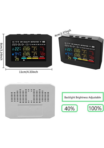 Hava Kalitesi Monitörü Iç Mekan, Saat Tarihi Ekran ve Çalar Saati ile Hava Kalitesi Dedektörü, Co2 Monitör Siyah (Yurt Dışından) fırsatları
