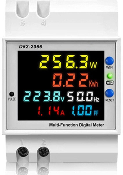 Tuya Wifi Akıllı Dijital Ekran Elektrik Ölçer Din-Rail Voltaj Akım Metre Güç Faktörü Frekans Ölçer A (Yurt Dışından)