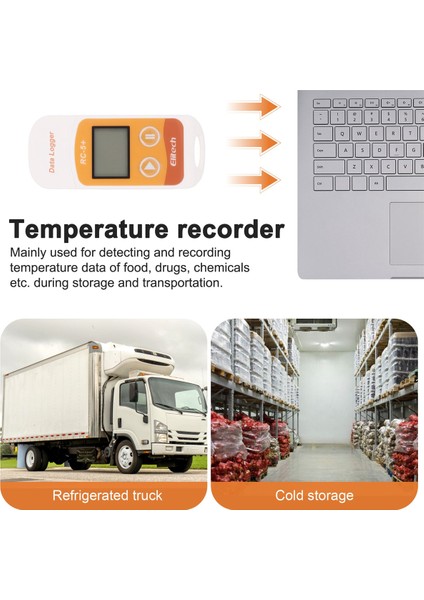 Elitech Rc-5+ Pdf USB Sıcaklık Veri Günlüğü Yeniden Kullanılabilir Kaydedici Soğutma Için 32000 Puan, Soğuk Zincir Taşımacılığı (Yurt Dışından) indirimleri