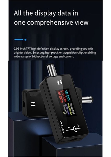 KWS-DC28 0.96IN Tft Hd Dijital Ekran Dc Voltaj Ammetre Güç Ölçer Cep Telefonu Şarj Test Cihazı Dedektörü Elektrikçi (Yurt Dışından) fiyatları