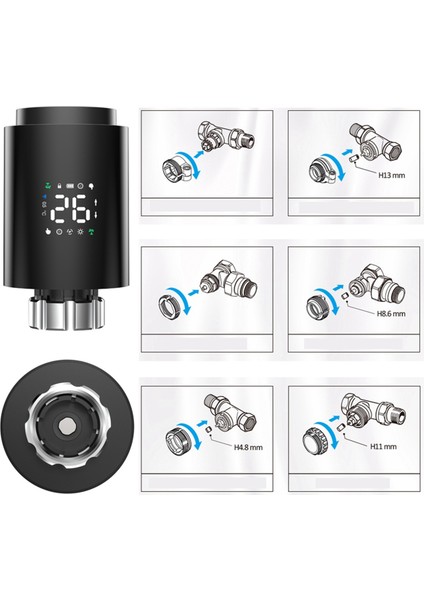 Tuya Smart Zigbee Radyatör Aktüatör Trv Programlanabilir Termostatik Radyatör Valf Uygulaması Uzak Siyah (Yurt Dışından) indirimleri