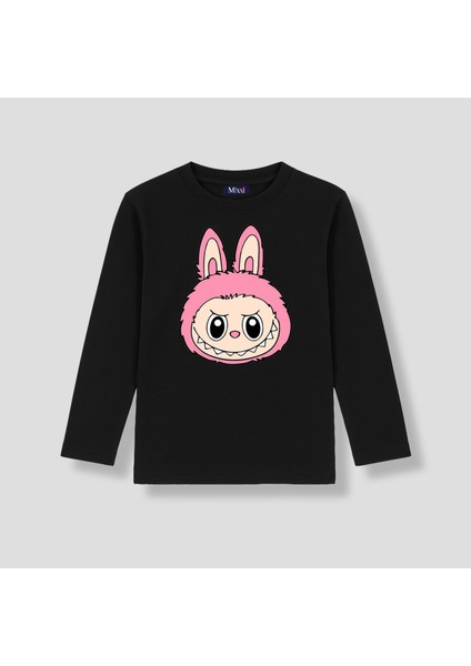 Labubu Uzun Kollu Baskılı Unisex Çocuk Tişört (4-13 Yaş)