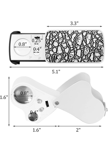 2 Adet Kuyumcular Loupe 30X 60X 90X 90X Kuyumcular Göz Loupe Büyüteç Mücevher Büyüteç Büyütme Cam Döngü Parlak LED Işık (Yurt Dışından) fiyatları