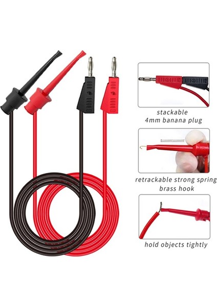 P1308B 18PCS Test Kue Kiti 4mm Muz Tapası Kanca Kablosu Değiştirilebilir Multimetre Prob Timsah Klipsi (Yurt Dışından) fırsatları