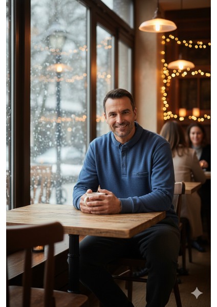 Erkek Kışlık Kazak Polo Yaka Oxford Fleto Cepli Dokulu Rahat Kesim Tam Kalıp fırsatları