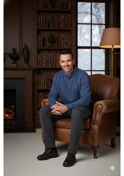 Erkek Kışlık Kazak Polo Yaka Oxford Fleto Cepli Dokulu Rahat Kesim Tam Kalıp indirimleri