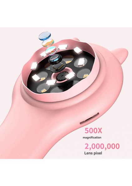 Çocuk Mikroskop 500X El Taşınağı Mikroskop Kiti Süper Makro Lens Bilim Eğitim Oyuncakları LED Açık Pembe ile (Yurt Dışından) indirimleri