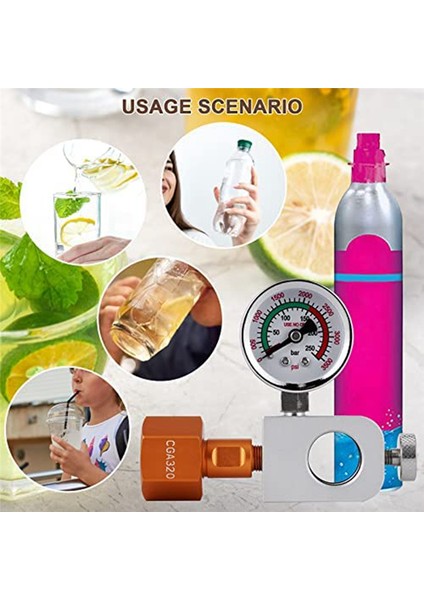 Co2 Doldurma Adaptörü 3500PSI Basınç Göstergesi, Soda Terra Co2 Dolunma Adaptörü Soda Doldurmak Için, Art Pembe Soda Silindiri (Yurt Dışından) fiyatları
