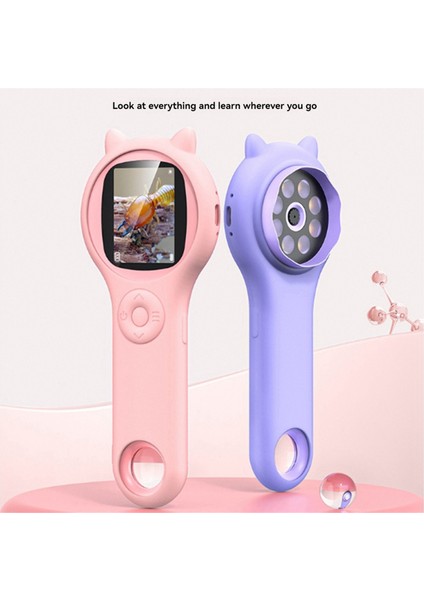 Çocuk Mikroskop 500X El Taşınağı Mikroskop Kiti Süper Makro Lens Bilimleri Eğitim Oyuncakları LED Light Mor (Yurt Dışından) fiyatları