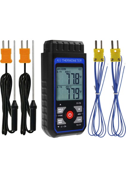 Termokupl Termometre Dijital K Tipi Termometre 4 Termokuplalı, -328-2500 ℉ Ölçüm Aralığı Hvac Termometresi (Yurt Dışından)