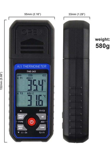 Termokupl Termometre Dijital K Tipi Termometre 4 Termokuplalı, -328-2500 ℉ Ölçüm Aralığı Hvac Termometresi (Yurt Dışından) modelleri