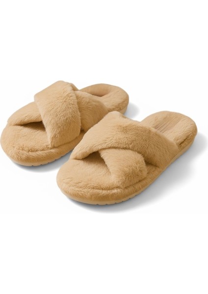 CP30 Tüylü Pofuduk Çapraz Kışlık Kadın Ev Terliği modelleri