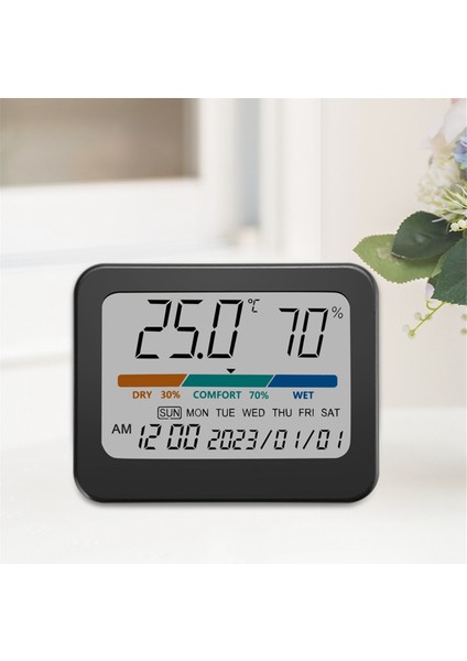 Iç Mekan Termometresi Higrometre: Oda Sıcaklığı Göstergesi Nem Monitörü Ev, Kickstand, Hava Konforu Göstergesi, Saat, Tarih Için (Yurt Dışından) fiyatları