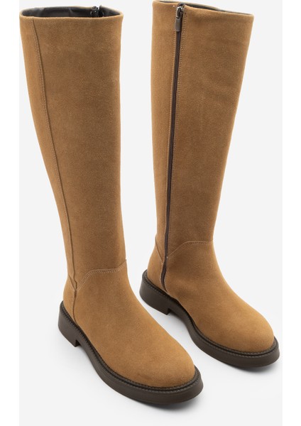 Kadın Günlük Binici Çizme Zunet Taba Süet indirimleri