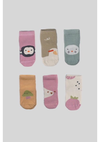 6 Çift Newborn Anti-Bakteriyal Yeni Doğan ve Bebek Çorabı 0-6 Ay