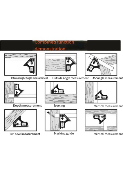 Kombinasyon Karesi, 12 Inç, 45-90 Derece Işaretleme, Paslanmaz Çelik (Yurt Dışından) modelleri