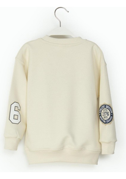 Mojo Erkek Çocuk 4-9 Yaş Basketbol Topu Baskılı Sweatshirt Krem fiyatları