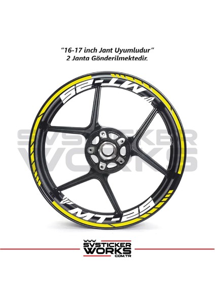 Yamaha Mt-25 Jant Sticker Dış ve Iç Set Sticker Jant Şeridi