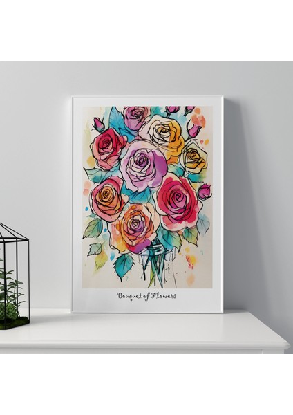 Bouquet Of Flowers - Lamine Çerçeveli 3'lü Tablo Seti fiyatları