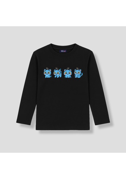 Kpop Demon Hunters Sevimli Derpy Uzun Kollu Baskılı Unisex Çocuk Tişört (4-13 Yaş)