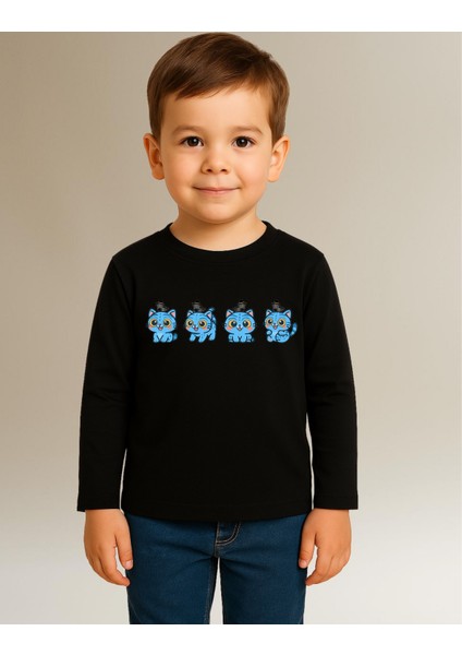 Kpop Demon Hunters Sevimli Derpy Uzun Kollu Baskılı Unisex Çocuk Tişört (4-13 Yaş) modelleri