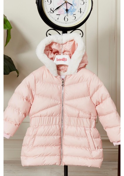 Kız Bebek Kapüşonlu Kışlık Mont 51333