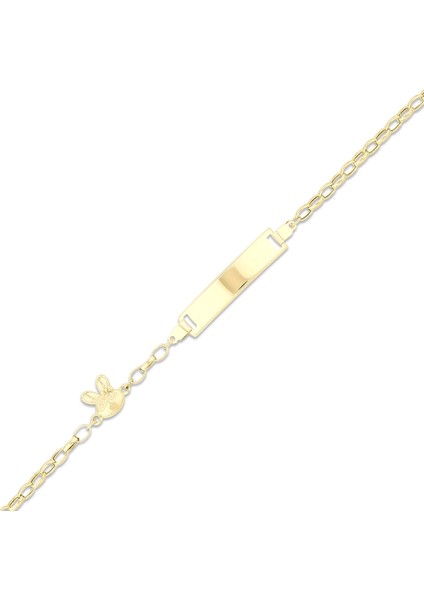 Tavşan Figürlü Altın Çocuk Künye - 14K fırsatları