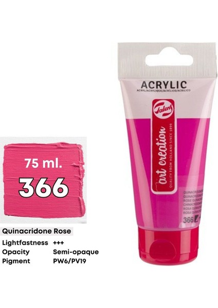 Art Creation Akrilik Boya 75 ml Quinacridone Rose 366