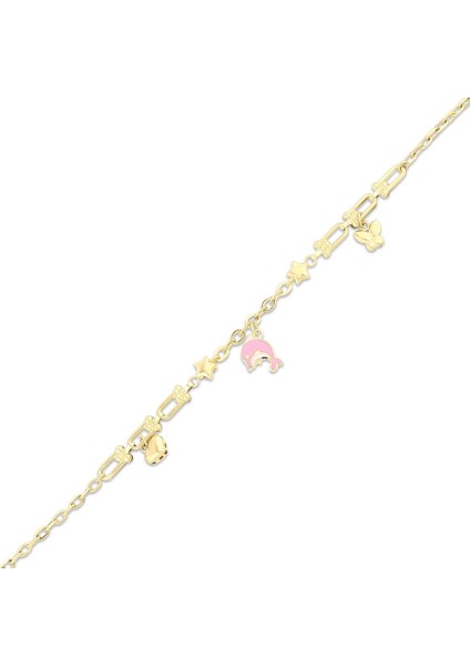 Yunus Figürlü Altın Çocuk Bileklik - 14K fırsatları