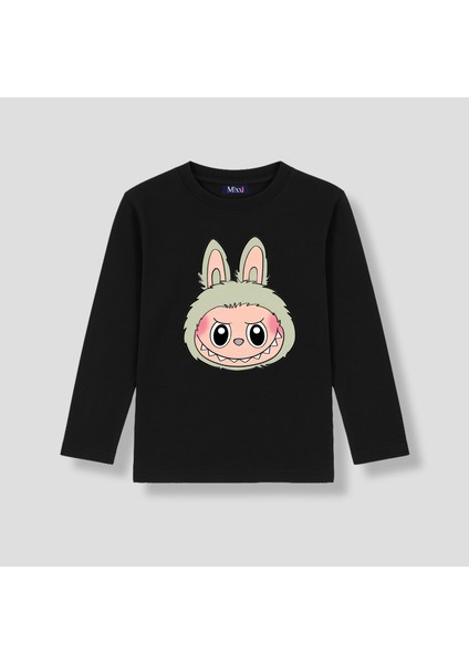 Labubu Uzun Kollu Baskılı Unisex Çocuk Tişört (4-13 Yaş)