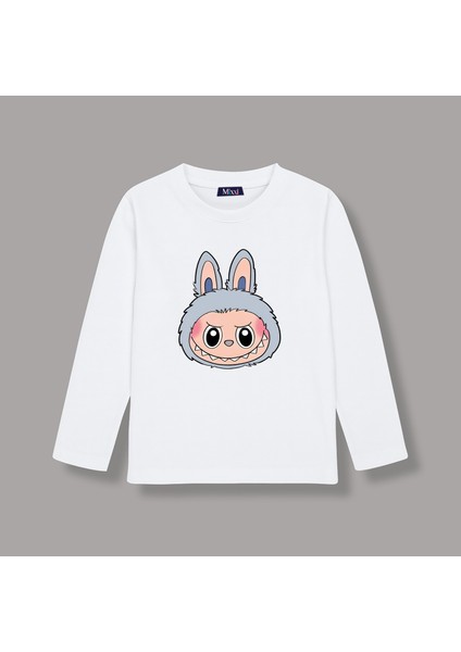 Labubu Uzun Kollu Baskılı Unisex Çocuk Tişört (4-13 Yaş)
