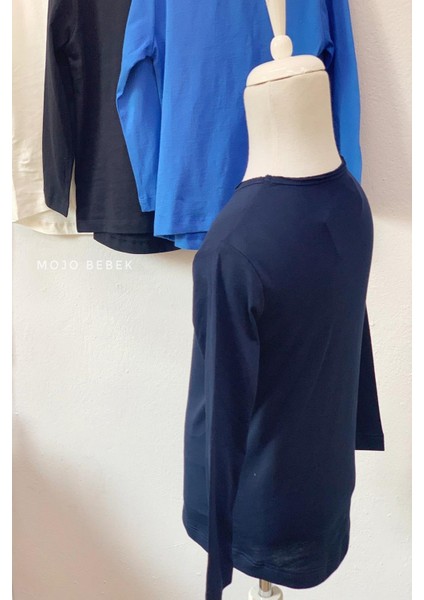Erkek Çocuk Lazer Kesim Basic T-Shirt 0360 Lacivert