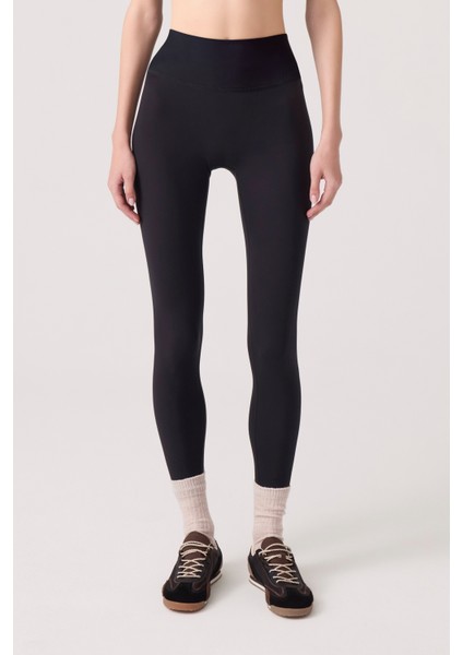 x Ece Siyah Yüksek Bel Spor Tayt Mono Leggings
