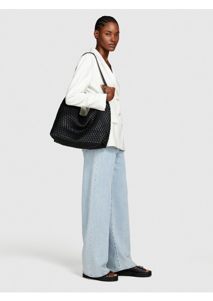 Viskoz Karışımlı Çizgili Çift Düğmeli Blazer Ceket Kadın Siyah Mix Ceket - 324P2PIKLW020 modelleri